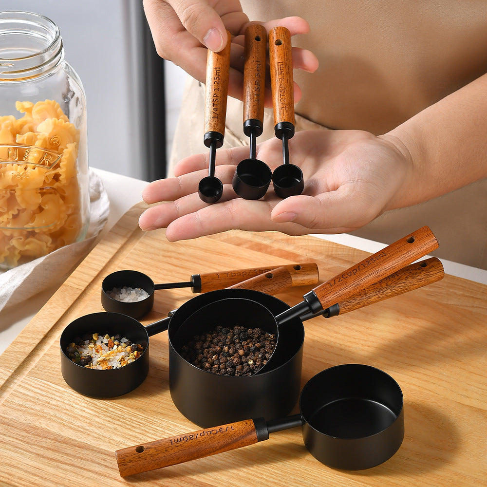 Stainless steel measuring cups and spoons set, product view 2