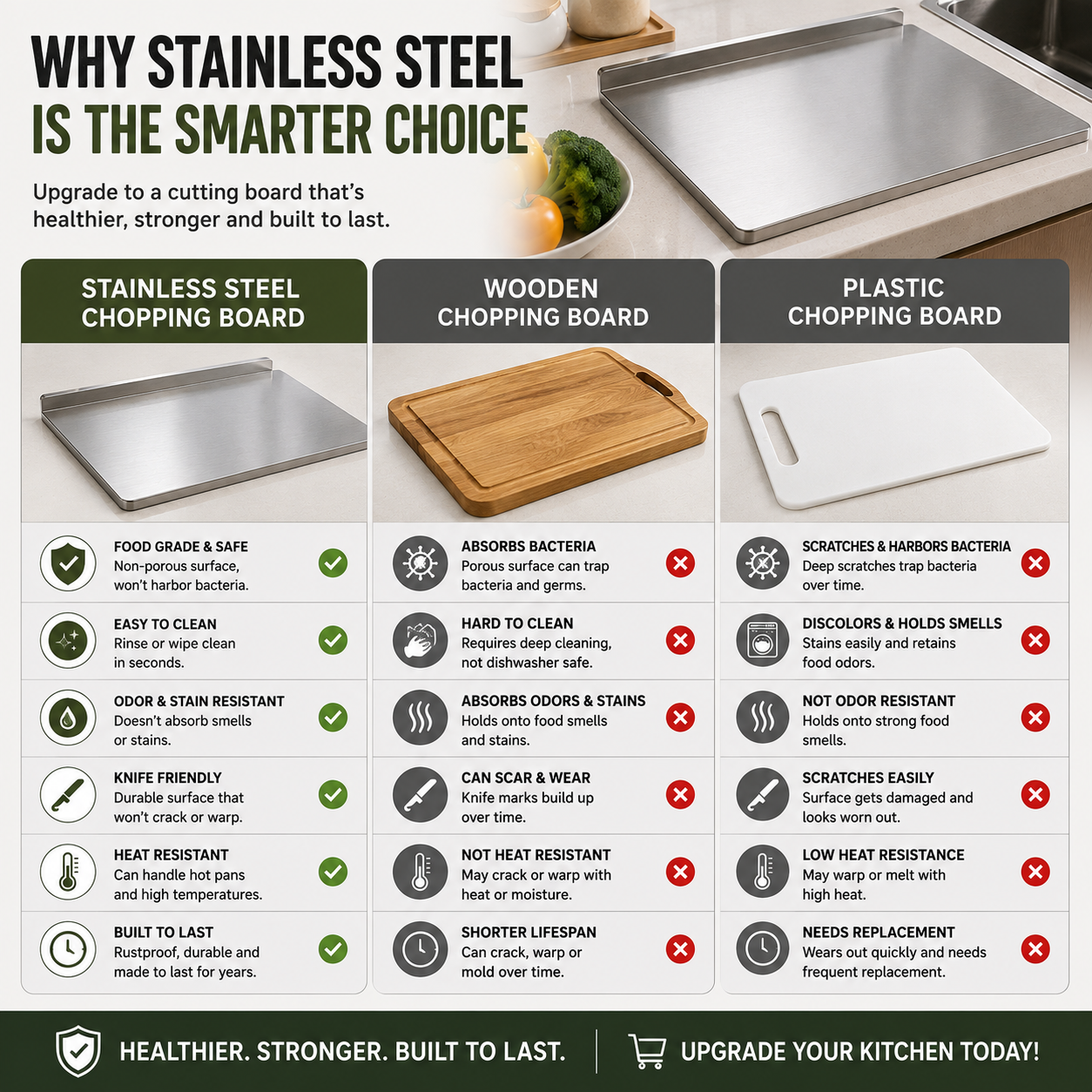 Premium Stainless Steel Cutting Board